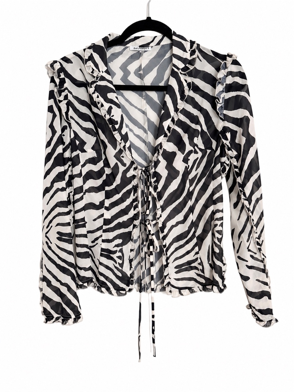 Zebra Print Tie-Front blouse